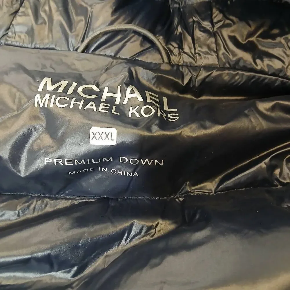 Michael kors mens 3xl premium down puffer jacket gray winter coat hoodie